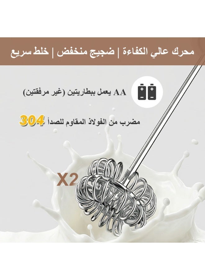 فلوكسهوم خافق حليب كهربائي، عصا خفق محمولة قوية مع مضرب من الفولاذ المقاوم للصدأ 304، خلاط مشروبات يعمل بالبطارية بثلاث سرعات لصنع رغوة القهوة للّاتيه، الكابتشينو، الشوكولاتة الساخنة والبيض (أبيض) - Image 4